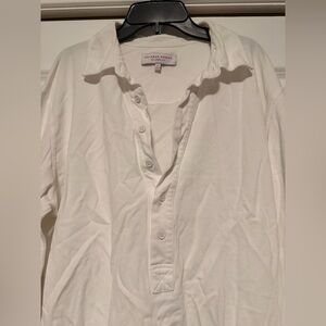 Orlebar Brown Classic White Button-Up Long Sleeve Polo Shirt